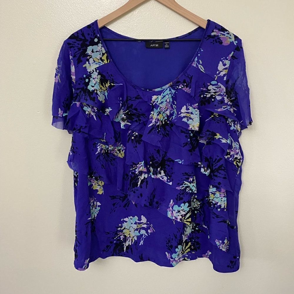 Apt 9 printed ruffle top